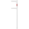 Beskyttelsesgel�nder | St�lr�r � 48 mm | Fast stolpe til indst�bning i beton | Hj�rnestolpe | Varmgalvaniseret og hvidmalet med r�de reflekterende striber
